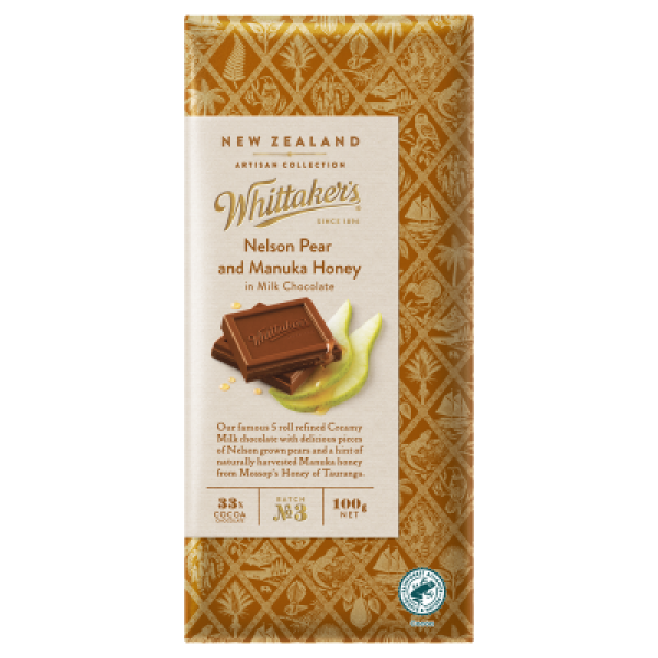 Whittaker's Nelson Pear & Manuka Honey Chocolate Block